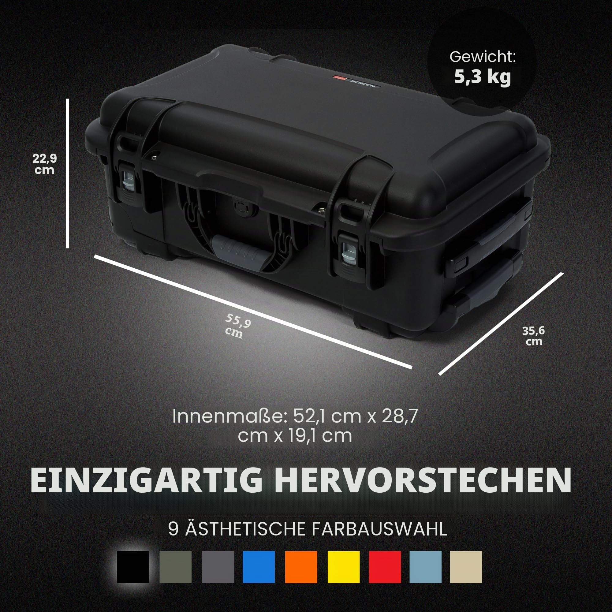 Plasitcase Inc. Nanuk 935 wasserdichter Handgepäckkoffer mit Rollen, leer