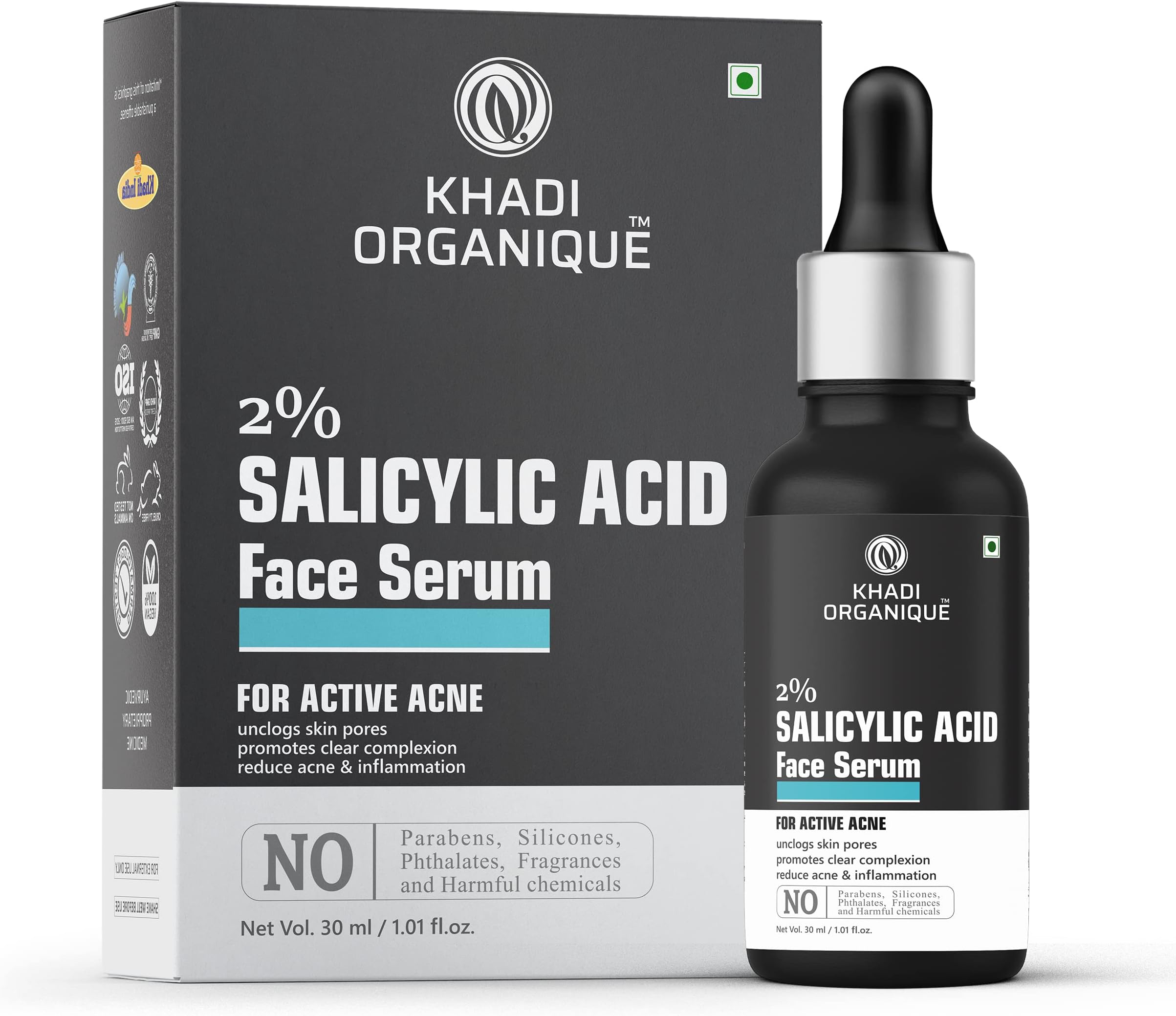2% Salicylic Acid Face Serum – Acne & Oil Control | Helps to Reduce Acne, Blackheads & Tightens Pores Size | Exfoliates & Clears Skin | Fragrance-Free | All Skin Types – 30ml