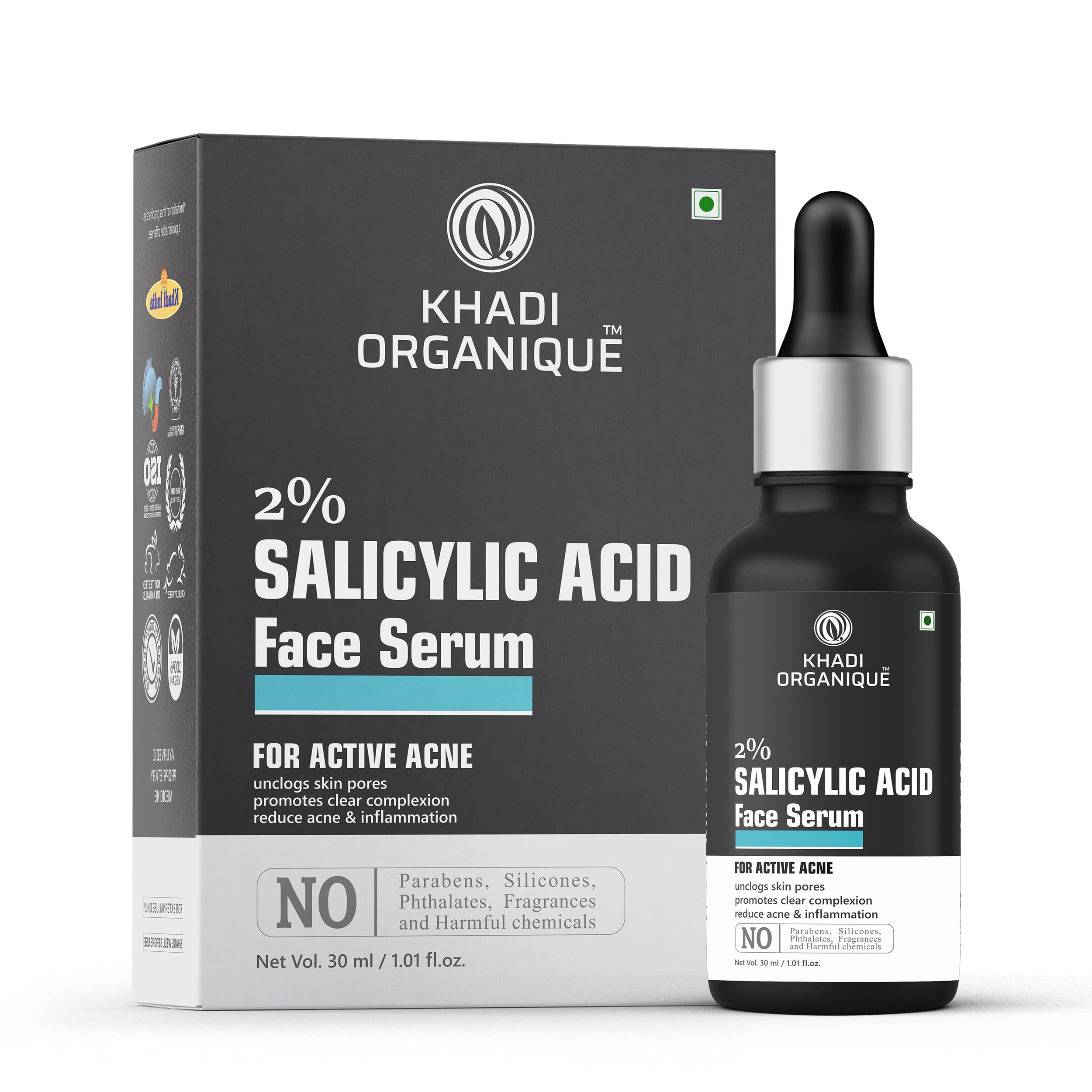 2% Salicylic Acid Face Serum – Acne & Oil Control | Helps to Reduce Acne, Blackheads & Tightens Pores Size | Exfoliates & Clears Skin | Fragrance-Free | All Skin Types – 30ml