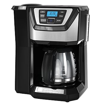 BLACK+DECKER CM5000B 12-Cup Mill and Brew Coffeemaker, Black