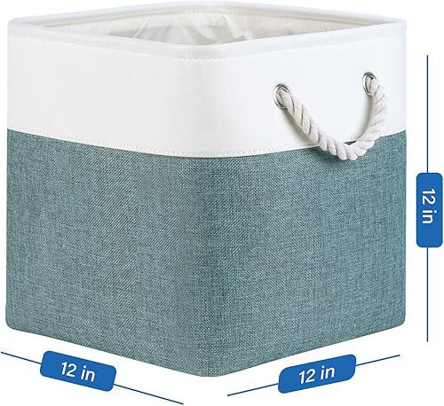 Miniatura 8 de Temary Cubos de almacenamiento de 13 x 13 pulgadas canastas de almacenamiento para regalos vacíos paquete de 4 cestas de almacenamiento grandes con