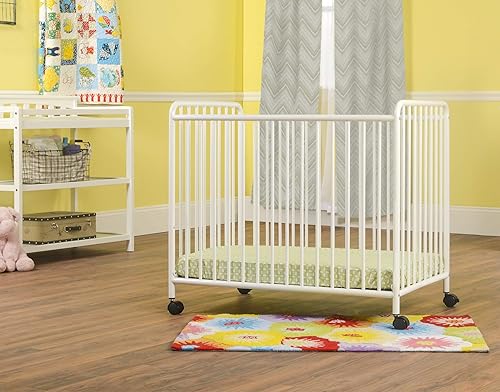 Miniatura 2 de Child Craft Siesta Cuna portátil compacta de metal no plegable con colchón de cuna de 2 pulgadas y ruedas de bloqueo, construcción de metal