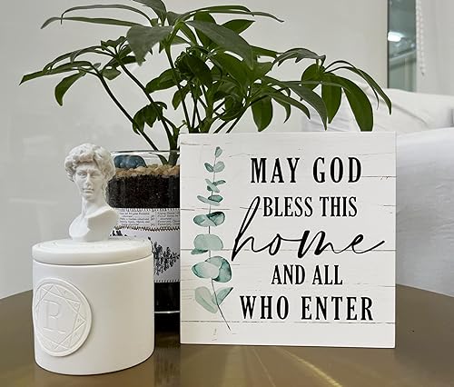 Miniatura 125 de Letreros de madera cristiana, versículo bíblico, filipenses 4:13 – I Can Do All Things Through Christ Who Strengthens Me, decoración de mesa