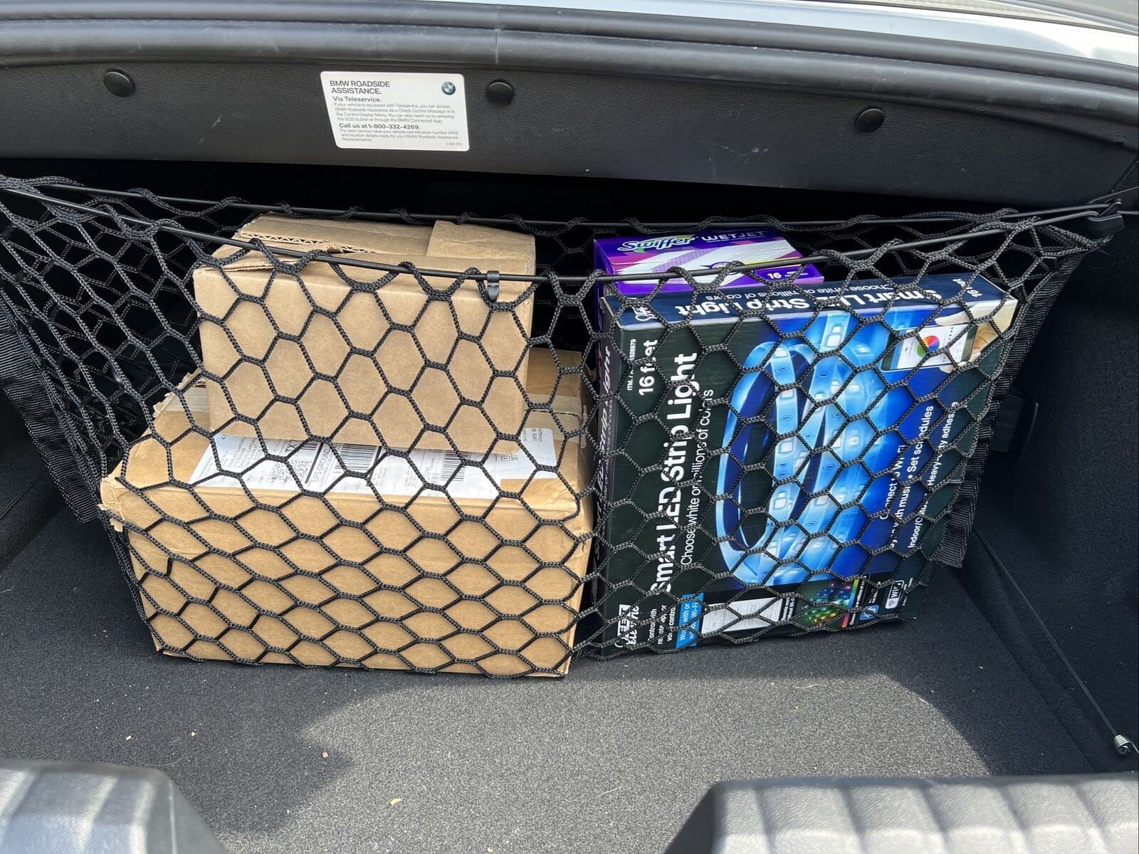 EACCESSORIES EA Rear Trunk Organizer Cargo Net for BMW Z4 2019-2023 - Envelope Style Cargo Net for Convertible - Premium Mesh Elastic Car Trunk