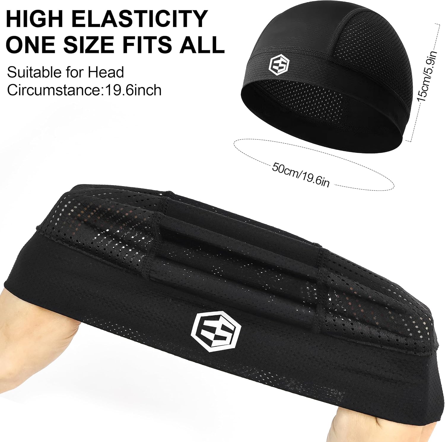 3Pcs Breathable Mesh Skull Caps for Men Women, Quick Dry Lightweight Sweat Helmet Liner, Hair Cooling Cap - Image 8