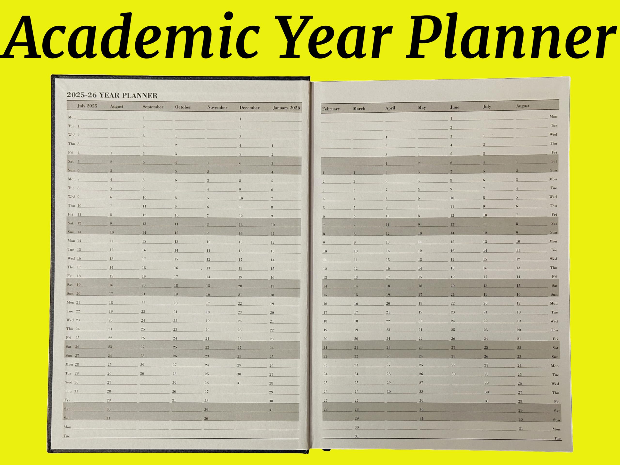 Academic Diary 2025-2026 A5 WTV Week to View - Burgundy/Red, Red / Burgundy - Image 3