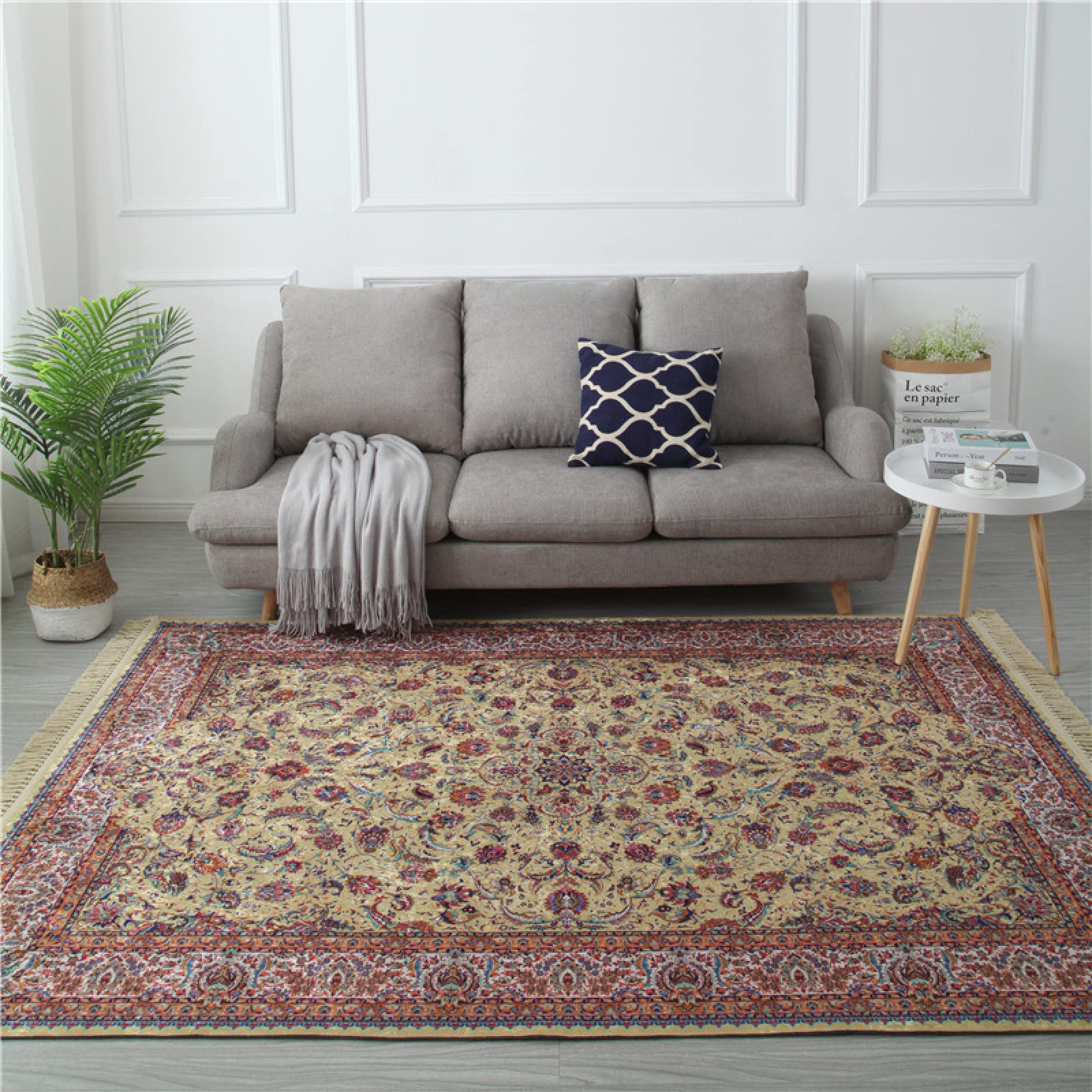 Tapis d'Europe du Nord ethnique rétro lavable 120 x 160 cm