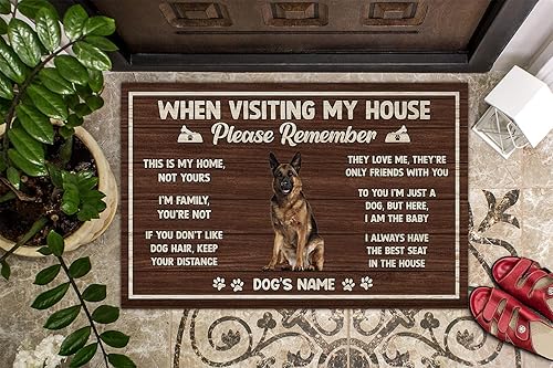 Miniatura 4 de Tapete personalizado para puerta de pastor alemán, tapete de entrada para cuando visites mi casa, Please Remember Welcome para amantes de los