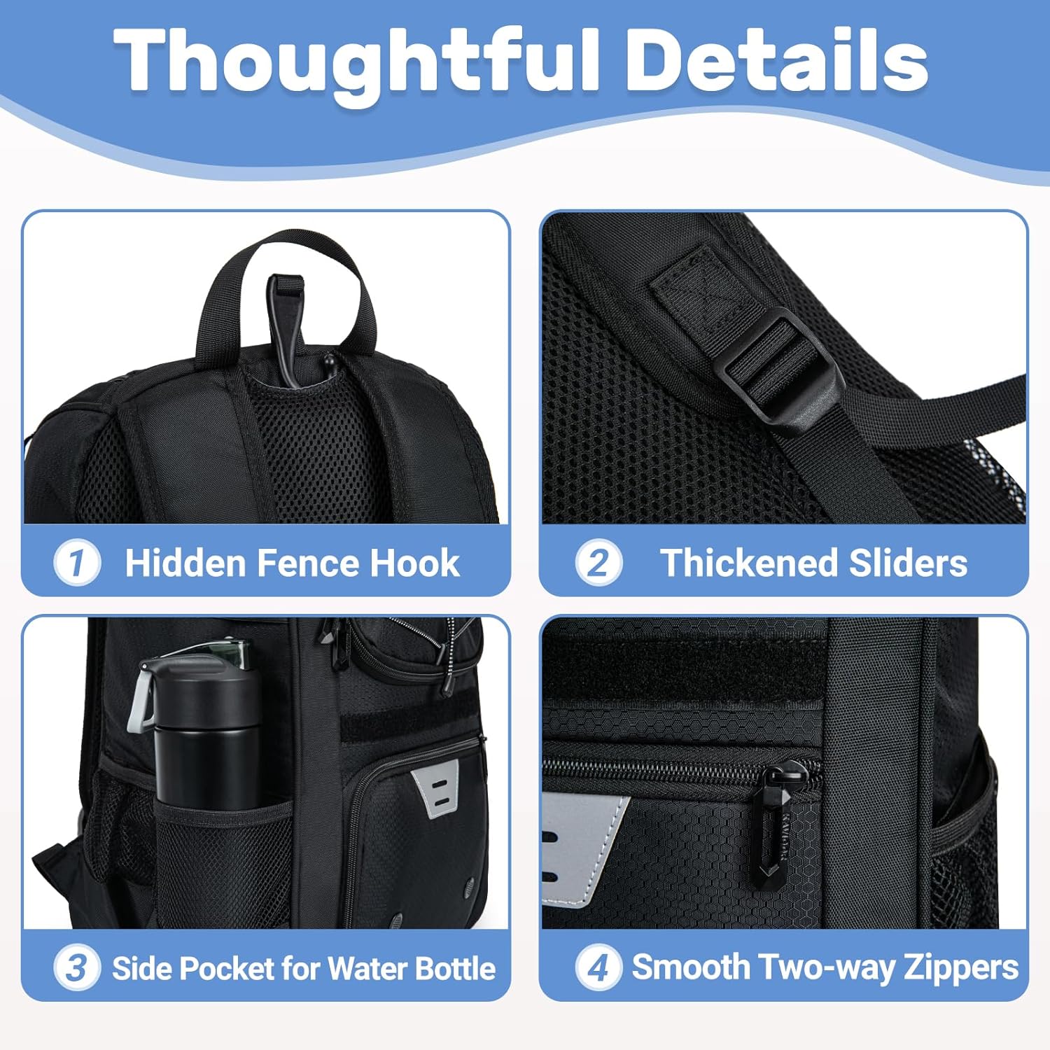 Youth Baseball Bag, Softball Bag for Girls & Boys, Kids Tball Backpack with Shoes Compartment - Image 6