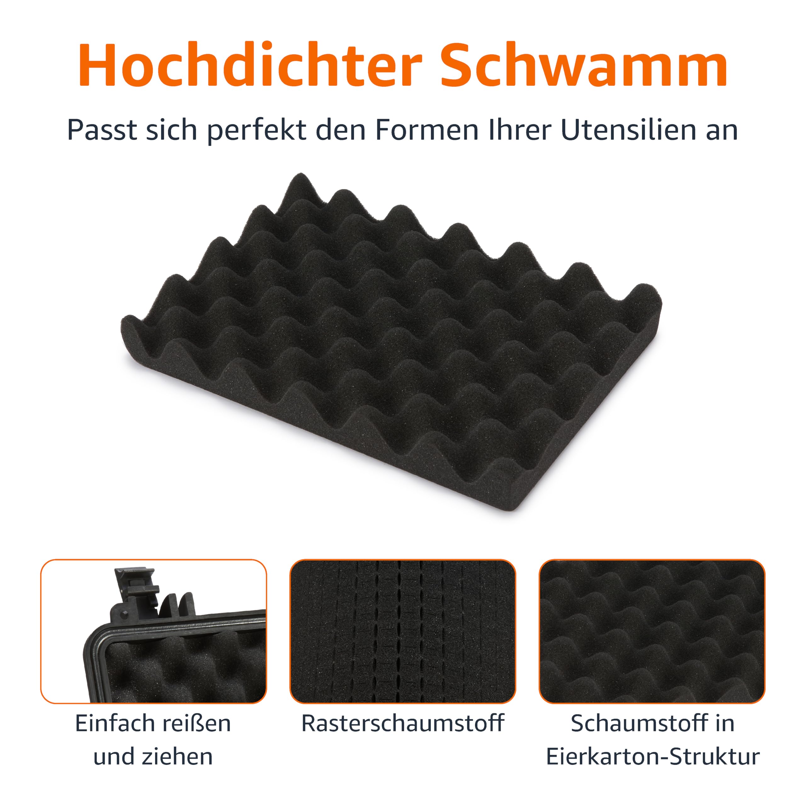 Amazon Basics Kleine Schützende Tragbare Harte Kameratasche mit Anpassbarem Passform-Schaumstoff für Drohnen, Kamera, Objektive und Zubehör, Wasserdicht, Stoßfest, 30.7 x 27 x 14.2 cm, Schwarz