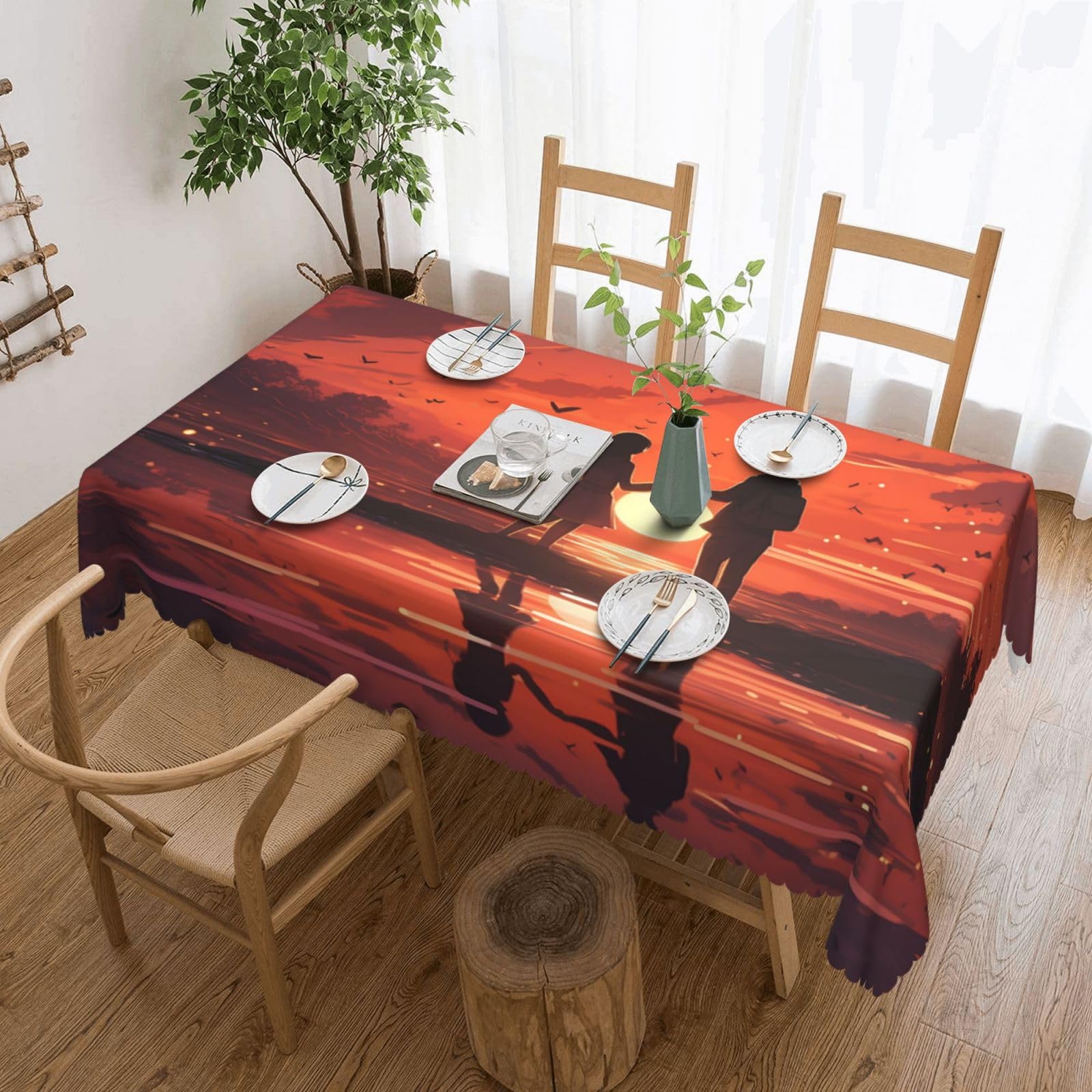 Nappe rectangulaire imperméable et résistante à l'huile lavable en machine