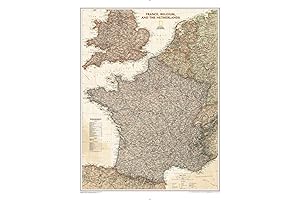 National Geographic Maps: France, Belgium and Netherlands Wall Map
