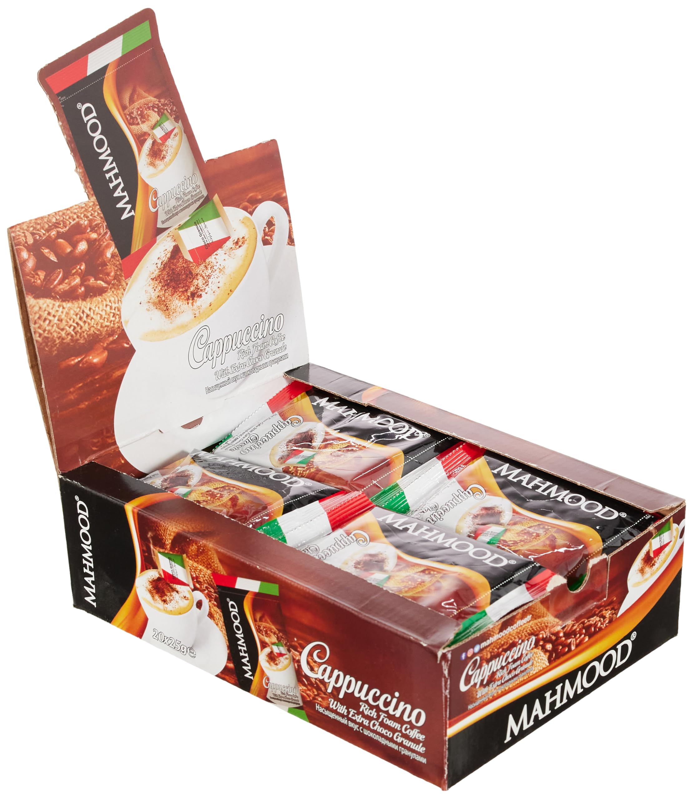 Mahmood Cappucino Çikolata Parçacıklı (25 Gr x 20 Adet)