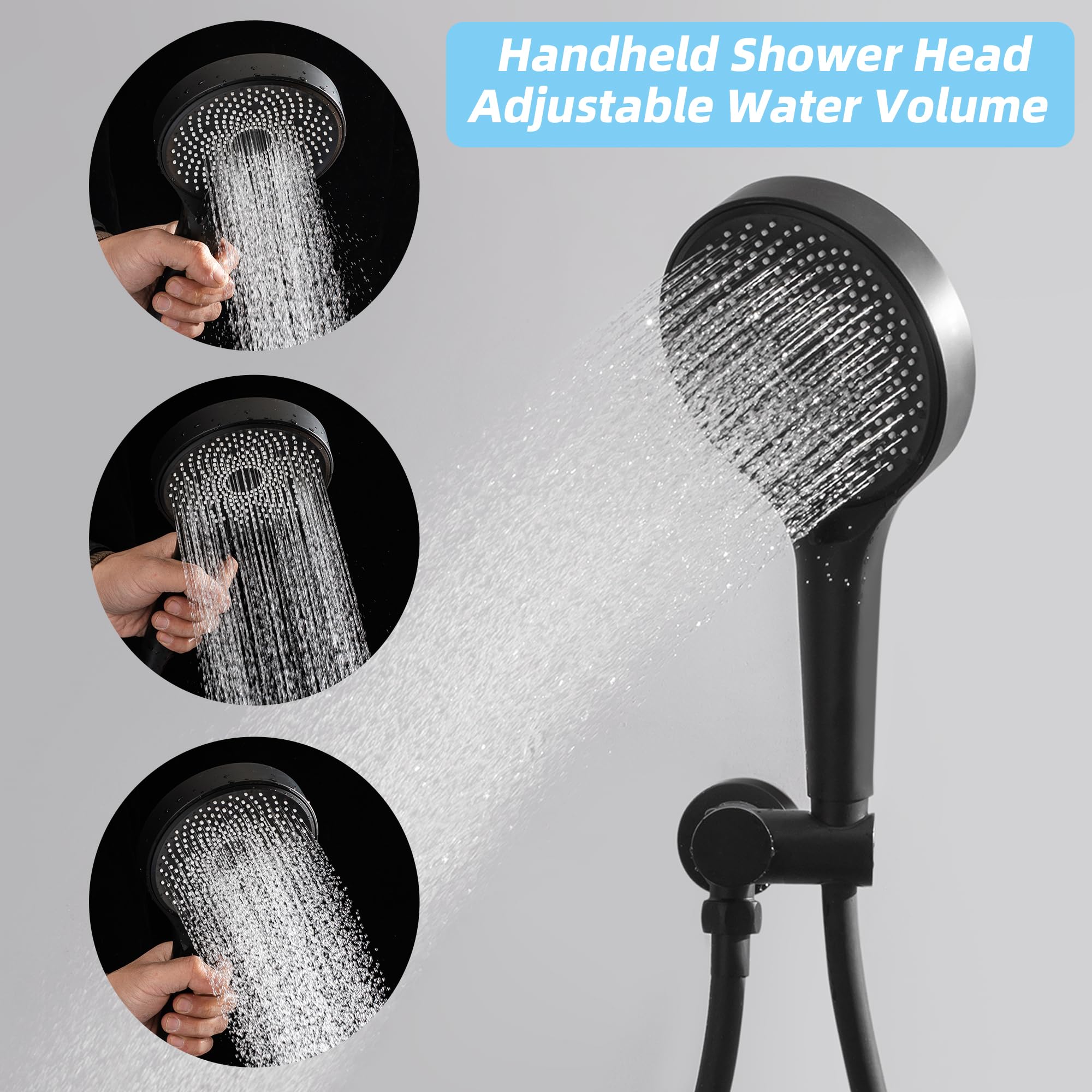 Sarlai Regenduschkopf Mit Handbrause – Komplettset, Höhenverstellbar, 5 Strahlarten