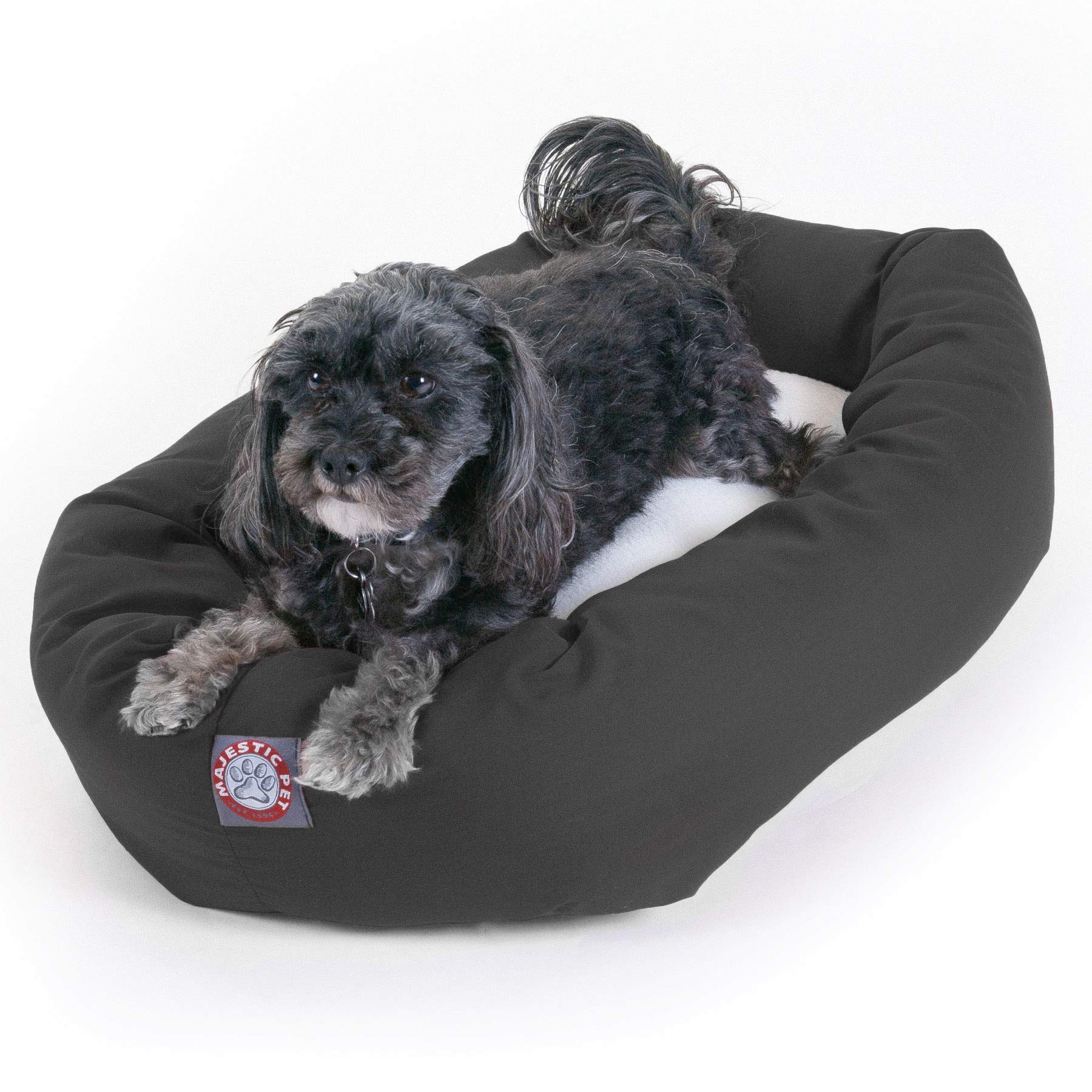 Majestic Pet 24" Gray & Sherpa Bagel Bed Products