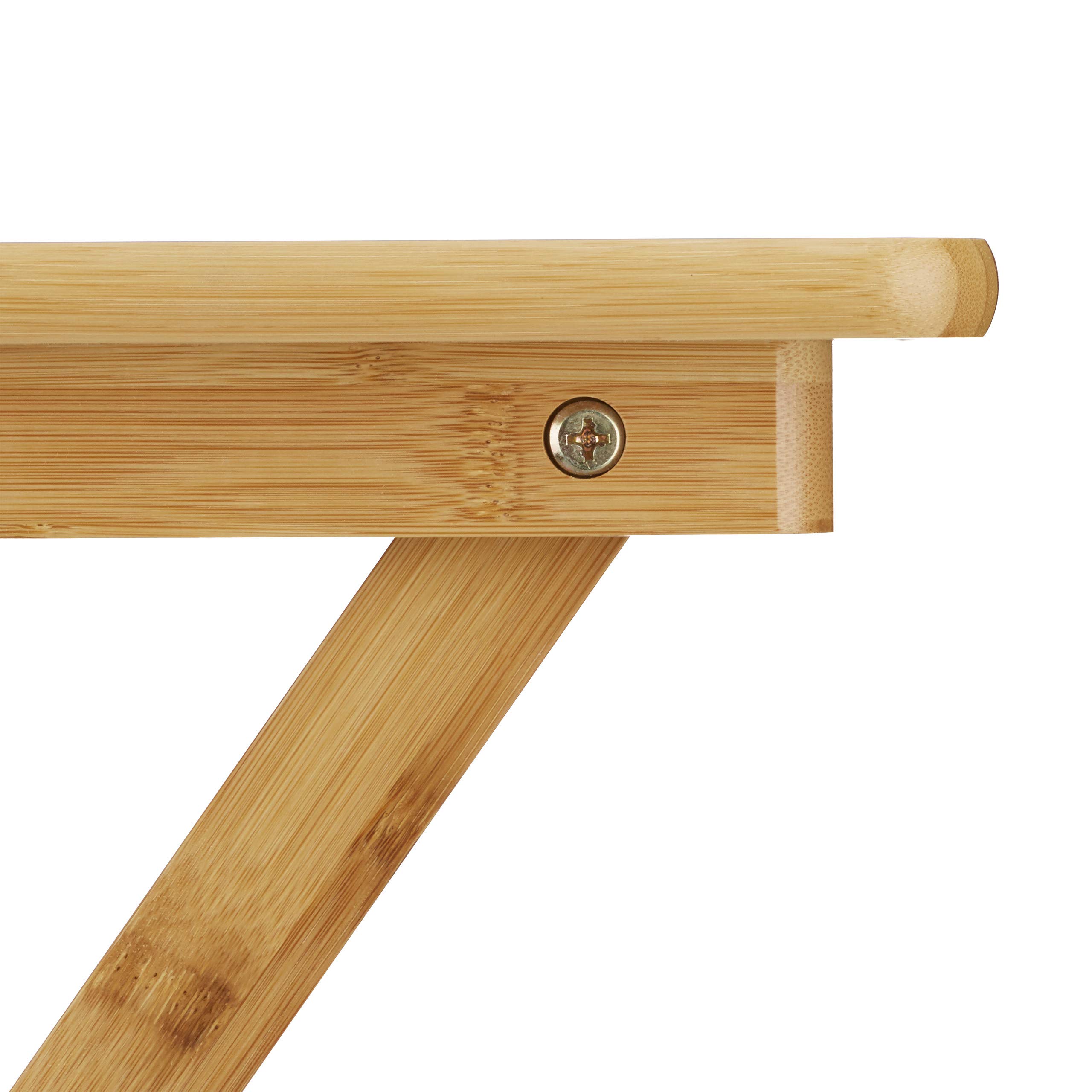 Relaxdays Table d'appoint pliable bambou table de jardin rectangle 52 x 40 x 31 cm nature
