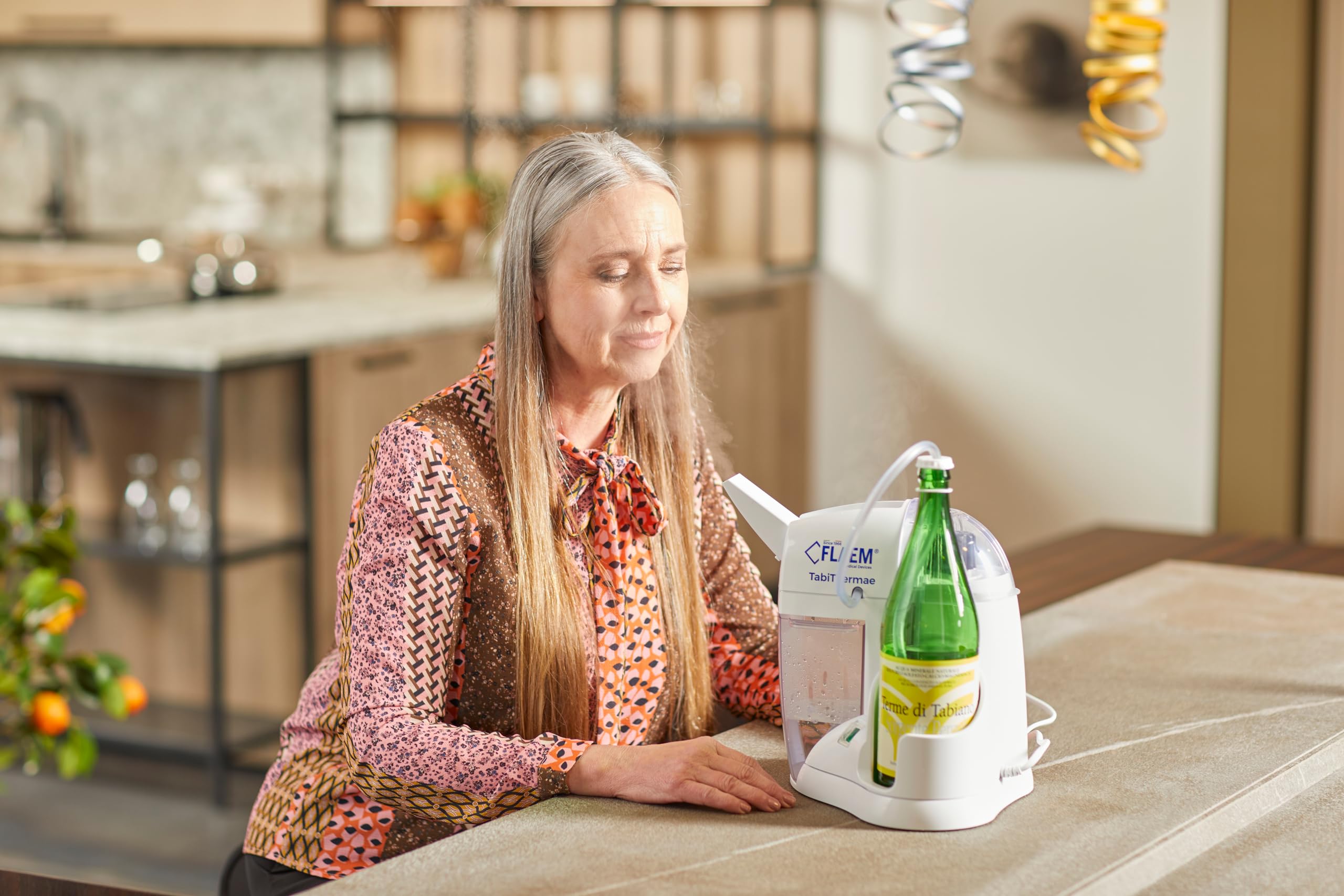 Flaem, Tabi Thermae, Inhalador Termal Doméstico Cómodo y Compacto, Dispositivo Certificado para Adultos, Ideal para el Tratamiento de Vías Respiratorias Superiores, Hecho en Italia