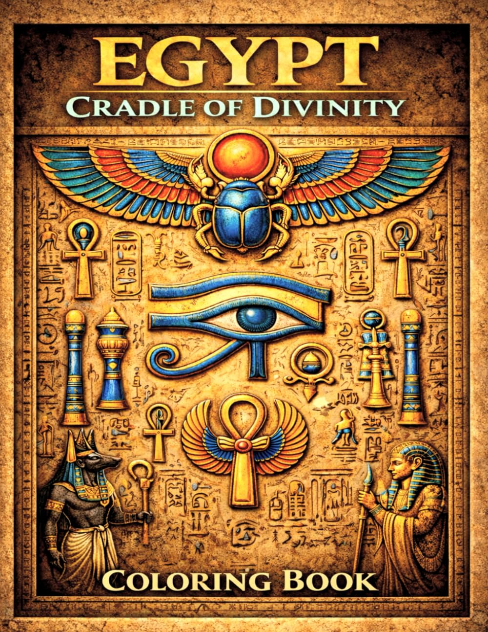 EGYPT: CRADLE OF DIVINITY – Coloring Book: 100 Egyptian Designs for Adults and Teens – Gods, Symbols, and Sacred Art of Ancient Egypt Relaxing ... Mindfulness, History, and Creative Expression