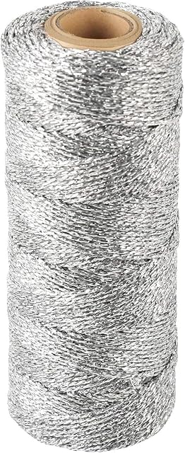 RUSPEPA 100 m Bakers Twine, Garden Twine for Gift Wrapping (Silver)