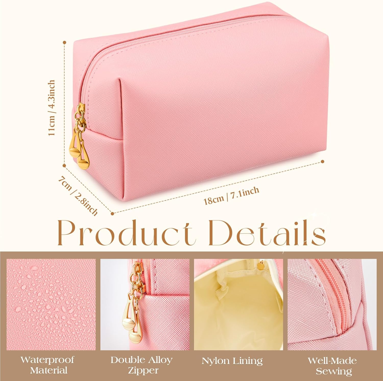 Kigeli 15 Pcs Aesthetic Makeup Bags PU Leather Cosmetic Pouches Waterproof Plain Toiletry Bags Makeup Pouches Bulk for Women Party Gift Travel Storage Organizer(Vivid Color)