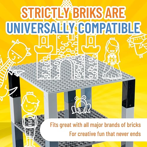 Miniatura 4 de Strictly Briks - Torre de juguete de 6 x 6 pulgadas - 132 piezas (placas base y ladrillos)