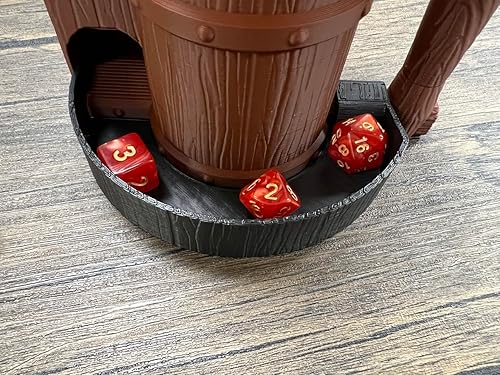 Miniatura 9 de MunnyGrubbers - Torre de dados para tazas - Torre de dados aislada - (Juego de dados D20 al azar de 7 piezas incluidas) - TTRPG - Cárcel de dados -