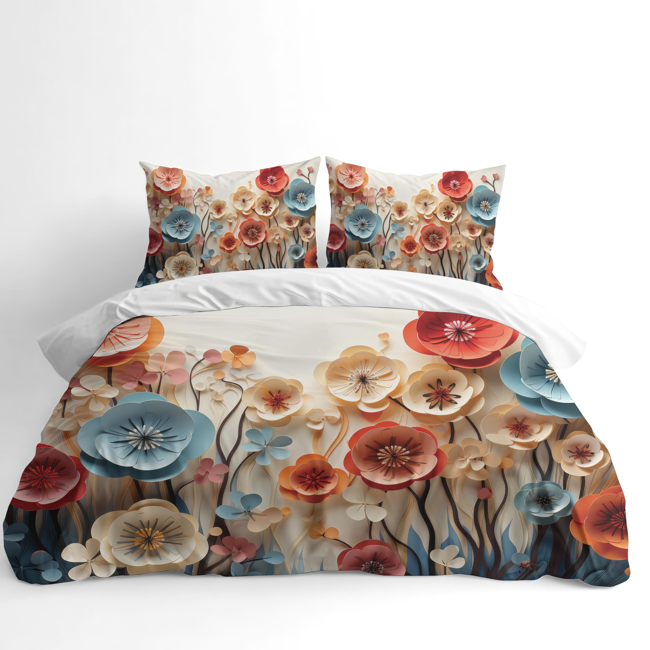 Adam Home 3D Digital Printed Spring Duvet Cover With Matching Pillowcases Home Bedroom Décor Microfiber King Bedding Set Made in UK |Whild Flowers