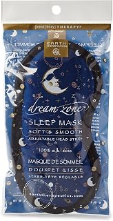 Earth Therapeutics Dream Zone Sleep Mask - 100% Silk, Plush Cushioning, Adjustable Strap for Light-Blocking Comfortable Sleep