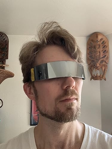 Miniatura 7 de FEISEDY Gafas de sol con visera cibernética futurista de los años 80 para hombres y mujeres, estilo punk, Cosplay B2740