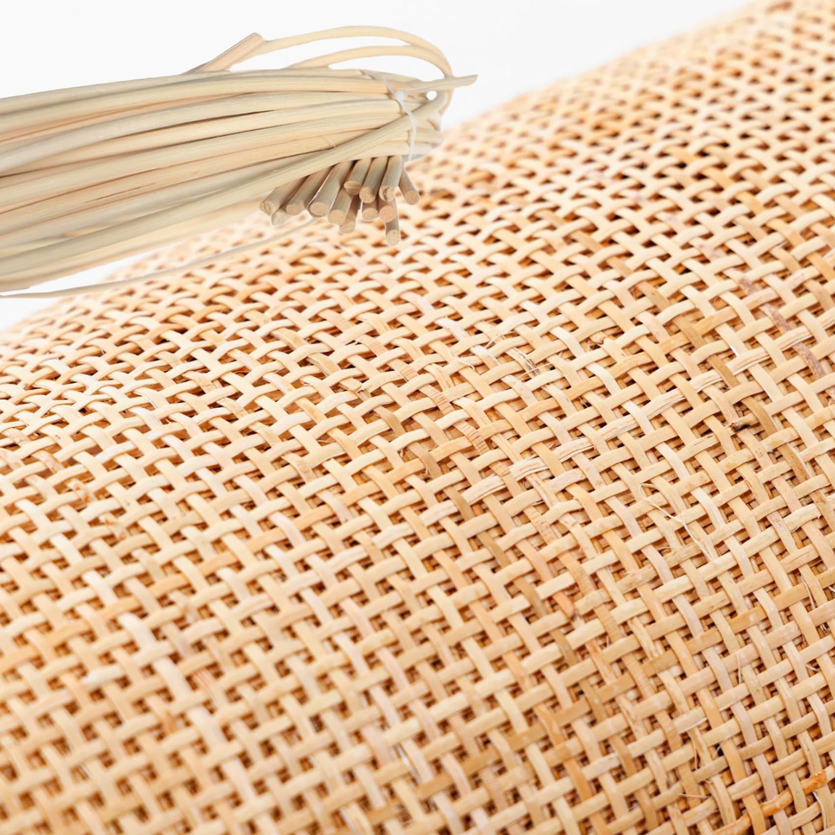 Naturalny rattanowy wałek o szerokości 100 cm, z plecionego płótna, do naprawy mebli, krzeseł ogrodowych i szafek (17,7" x 98 cali).