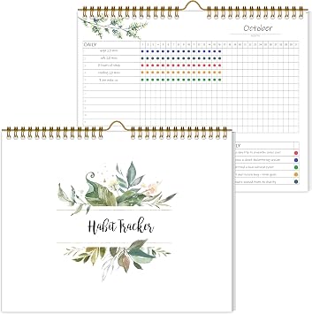 Habit Tracker Calendar,12 Monthly Habit Tracker Journal with Spiral Binding,Undated Weekly Monthly Planner to Boost Productivity&Self Improvement,7.5"x10"