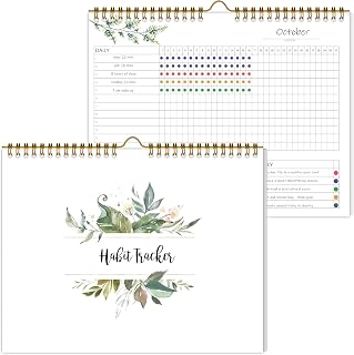 Habit Tracker Calendar,12 Monthly Habit Tracker Journal with Spiral Binding,Undated Weekly Monthly Planner to Boost Productivity&Self Improvement,7.5"x10"