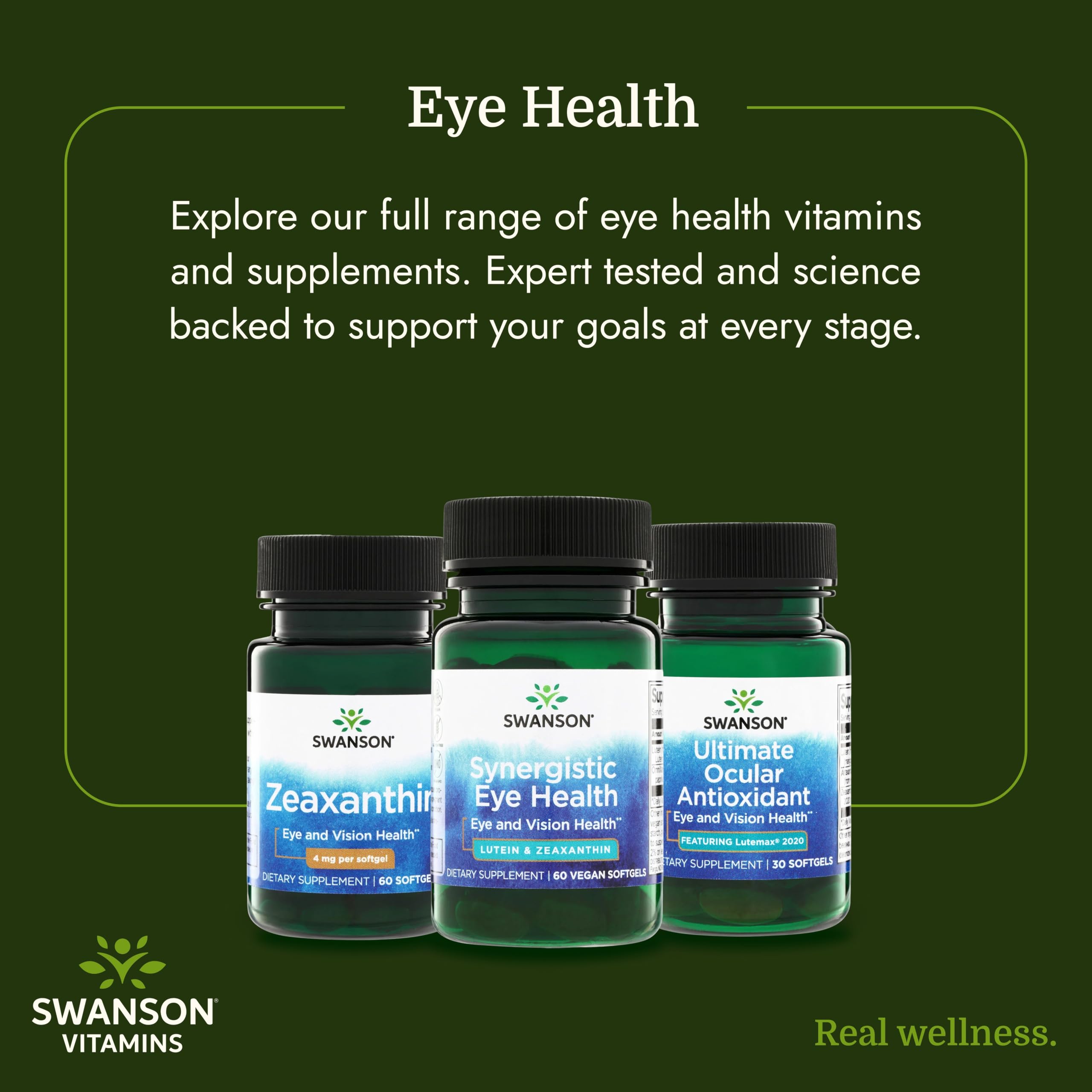 Swanson Synergistic Eye Health, Lutein 20 mg Zeaxanthin 2 mg, 60 Softgels — Amazon image 6