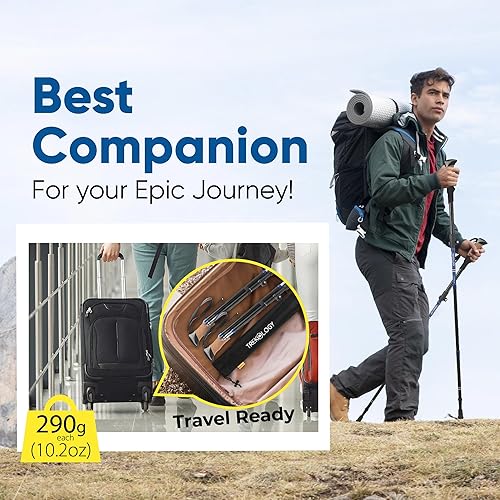 Miniatura 7 de TREKOLOGY Bastones de senderismo con agarres de corcho real, ajustables para alturas de 5 pies 2 pulgadas a 6 pies 5 pulgadas, bastones de