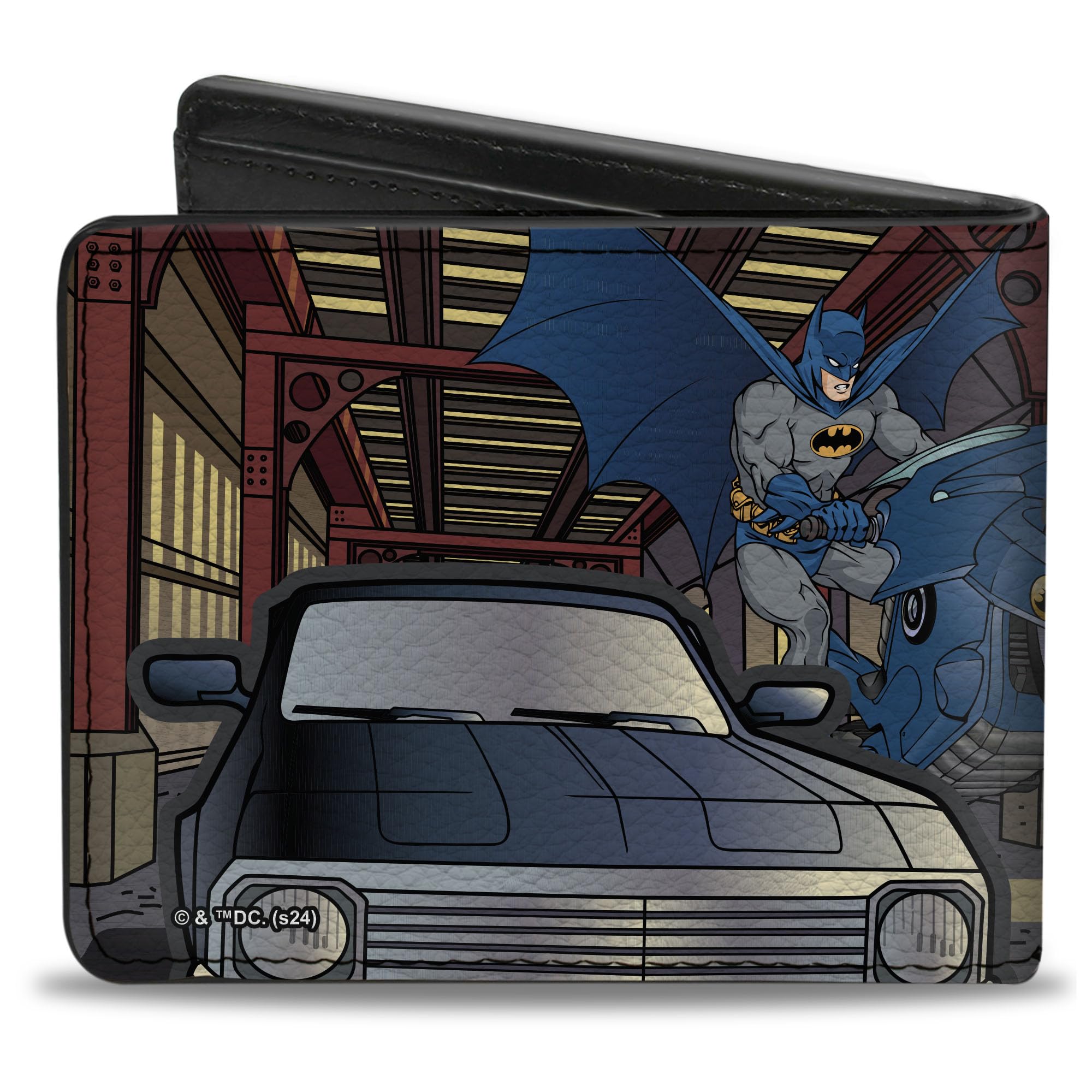 DC Comics Wallet, Bifold, Batman Chasing Joker On Motorcycle In Tunnel Scene, Vegan Leather