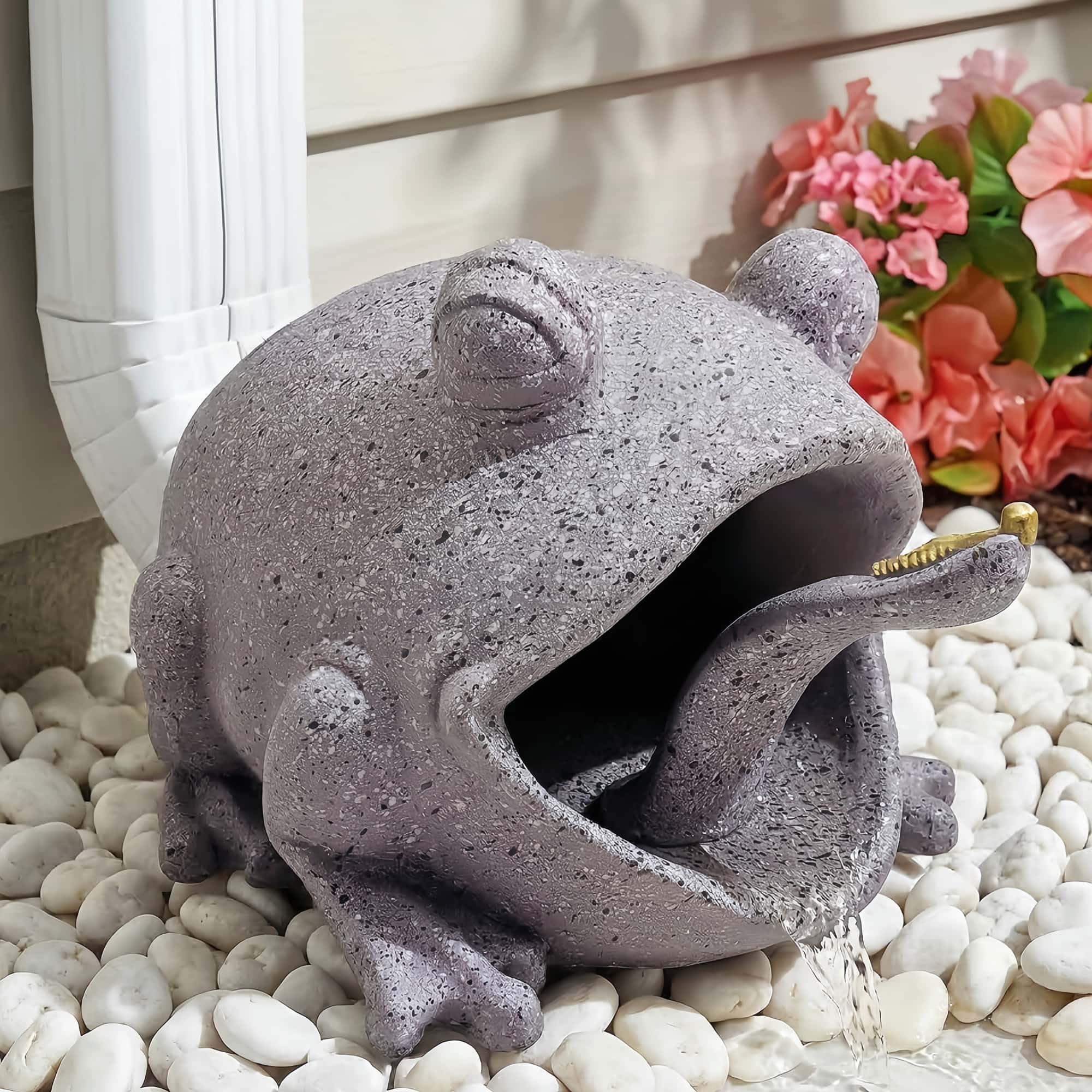 Photo 1 of Euiroet Frog Resin Sculpture, 7.87x7.28x5.9in Decorative Downspout Extension for Garden Enrichment and House Rain Gutters-Fits 3''x4'' Drain Size