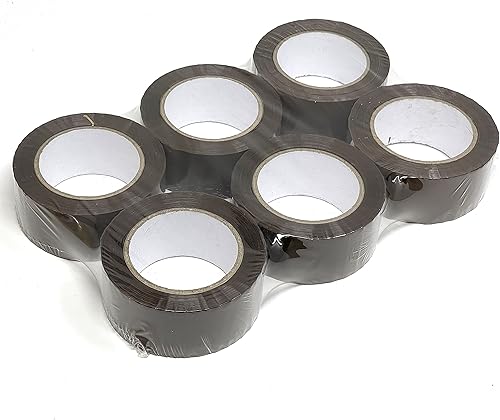 Allgala Paquete de valor de cinta de embalaje de sellado de cartón resistente-Bronceado (6 rollos) 2"x110-TP10002