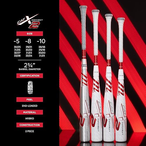 Miniatura 4 de Marucci CATX2 Connect Senior League, 2 34" Barrel, -5, -8, -10 Drop, USSSA, End-Loaded