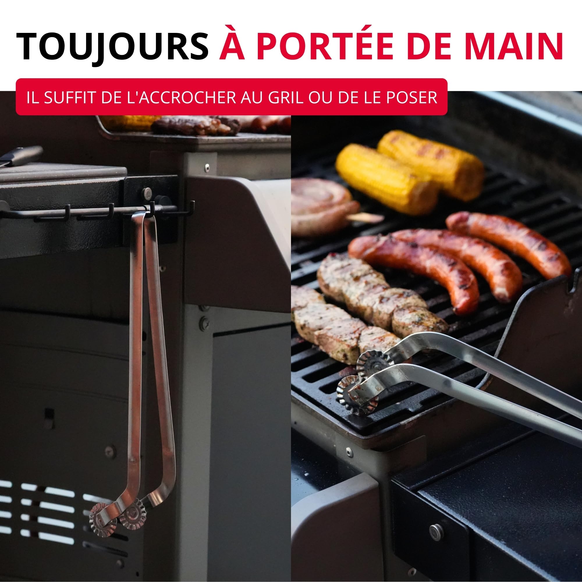 Westmark Pince à Barbecue Twistmaster, 1 Pièce – Pince à Saucisses avec Pince Rotative – Pince à Viande Robuste en Acier Inoxydable pour Grill, Barbecue et Cuisine, 35.3 Cm