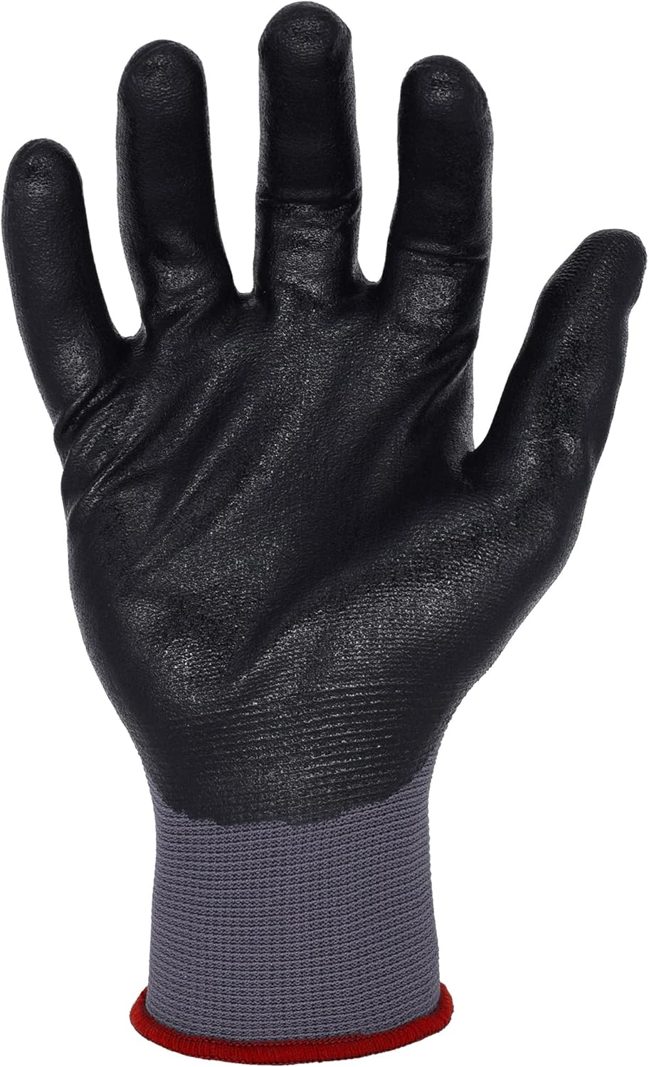 | N10520 | 13-Gauge Seamless Knit Gray Nylon Work Glove with a Black Flat Nitrile Palm and Finger Coated Grip, Size: S (1PR)
