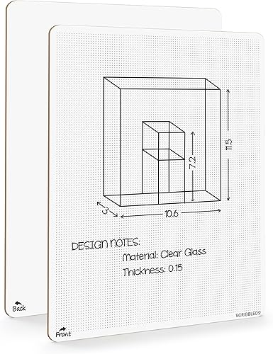 Scribbledo Pizarra blanca de borrado en seco de puntos, 9 x 12 pulgadas, papel de cuadrícula de puntos para hogar, escuela, aula, niños y