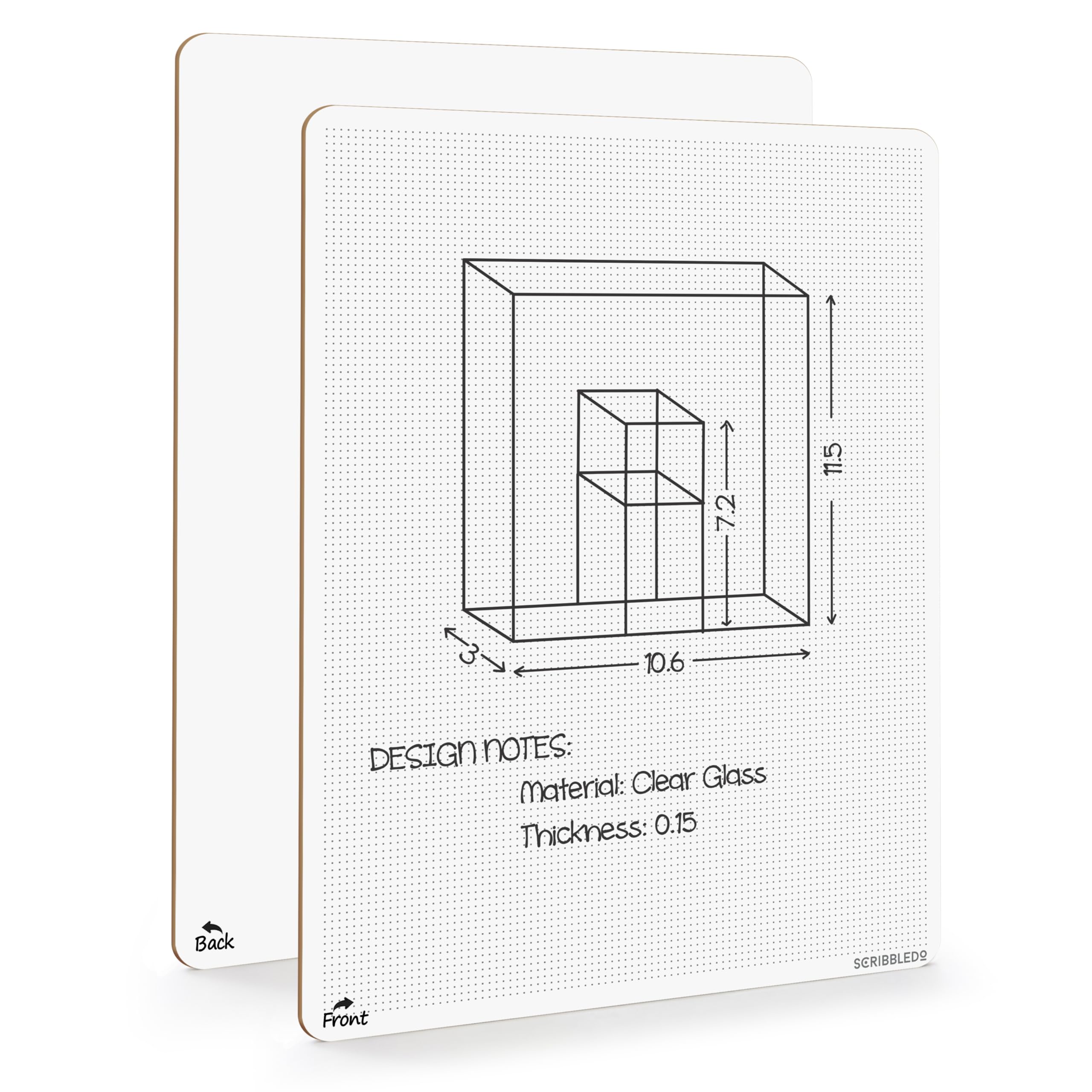 Dotted Dry Erase Board Graph Whiteboard 9" x 12" Double Sided with Bullet Dot Grid Paper for Home School Classroom Kids and Students Portable Dot Grid Board for Notes Drawing graphing and Calligraphy
