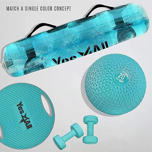 Miniatura 2 de Yes4All Slam Ball, pelota medicinal de 10 a 40 libras, bolas de PVC duraderas con peso dinámico para entrenamiento y fortalecimiento del núcleo