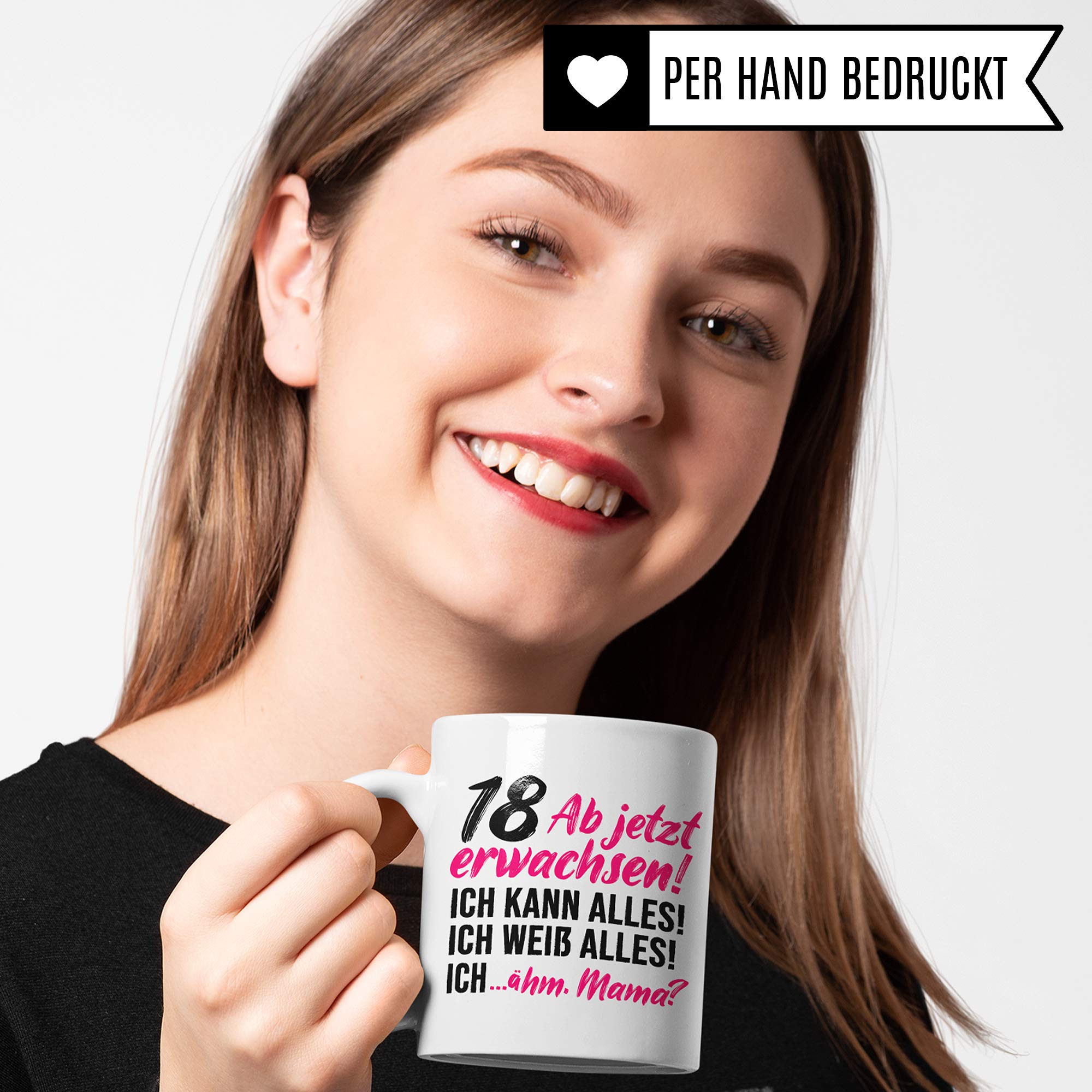 18 anni compleanno tazza regalo 18° compleanno Jahre alt werden Becher - Tazza con scritta in lingua tedesca bianco