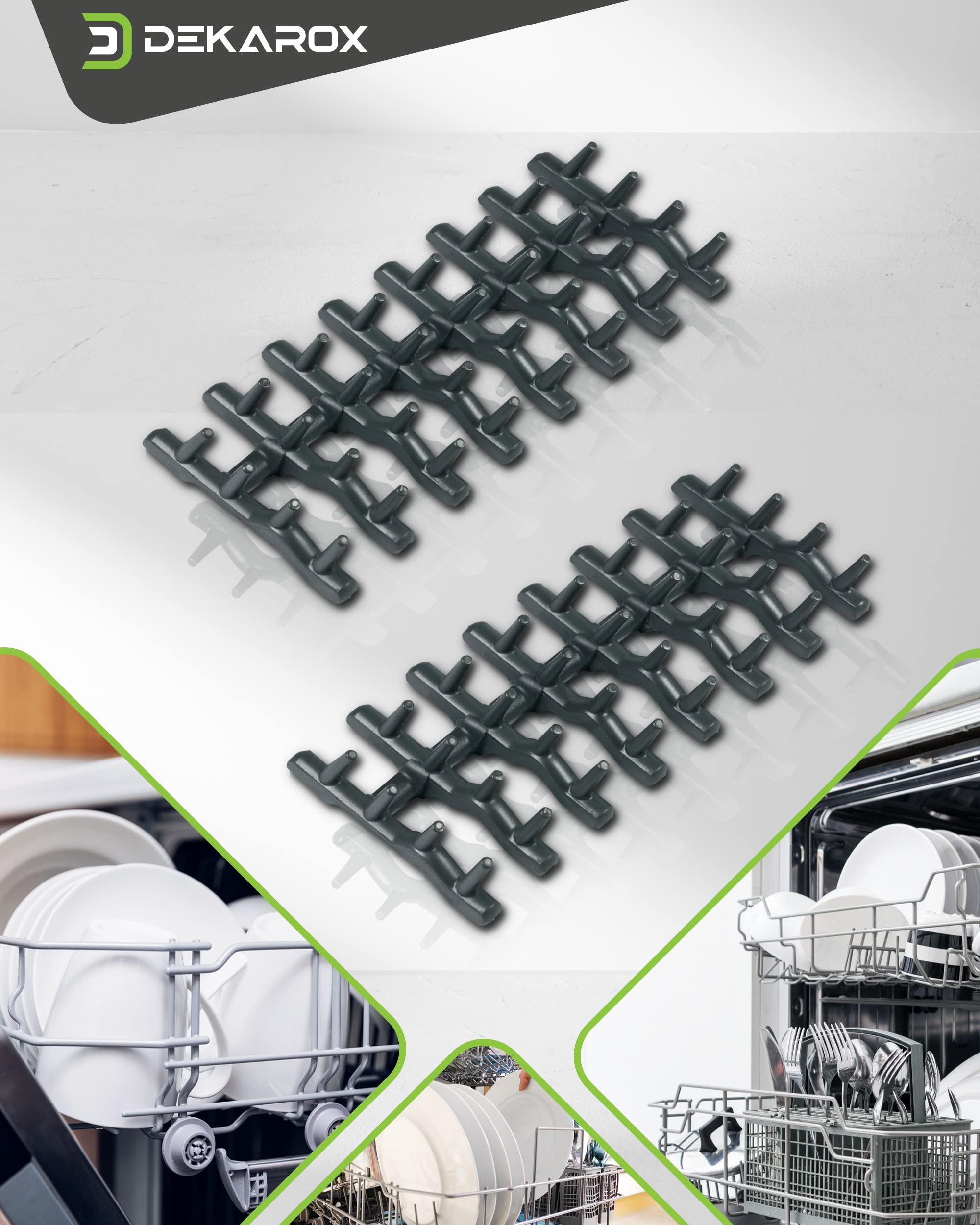 2 x Oberkorbeinsatz für AEG Electrolux Zanussi Zanker 138018410/9 1380184109 für Geschirrkorb oben in Spülmaschine Geschirrspüler Grau