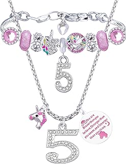 5th Birthday,5th Birthday Gifts for Girls,5th Birthday Charm Bracelet, 5th Birthday Necklace,5 Years Old Birthday Jewelry for Girls,Gifts for 5 Year Old Girls,5 Year Old Girl Gift,5th Birthday Girl