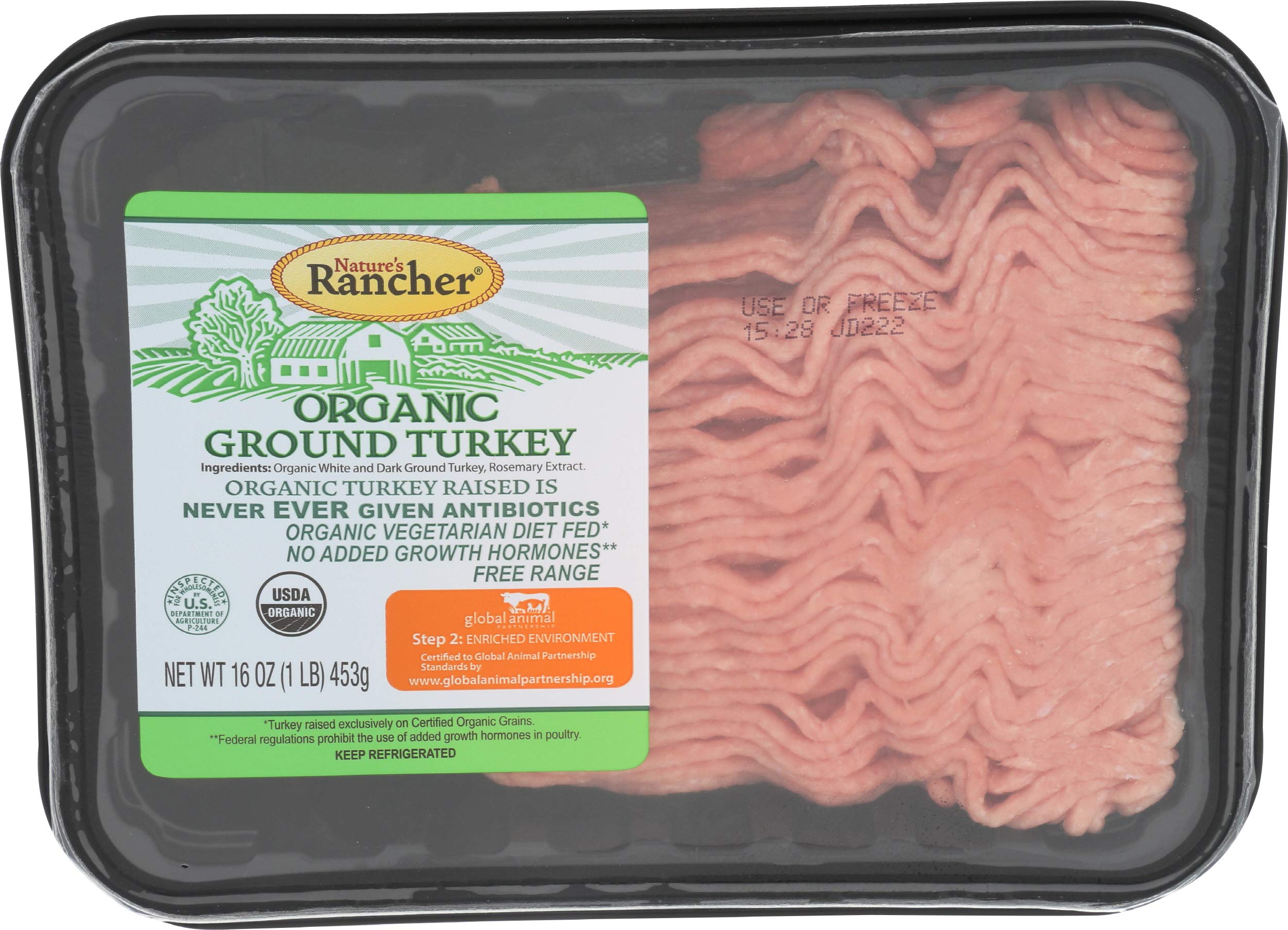 Nature's Rancher, Organic Ground Turkey 90% Lean 10% Fat 1 lb