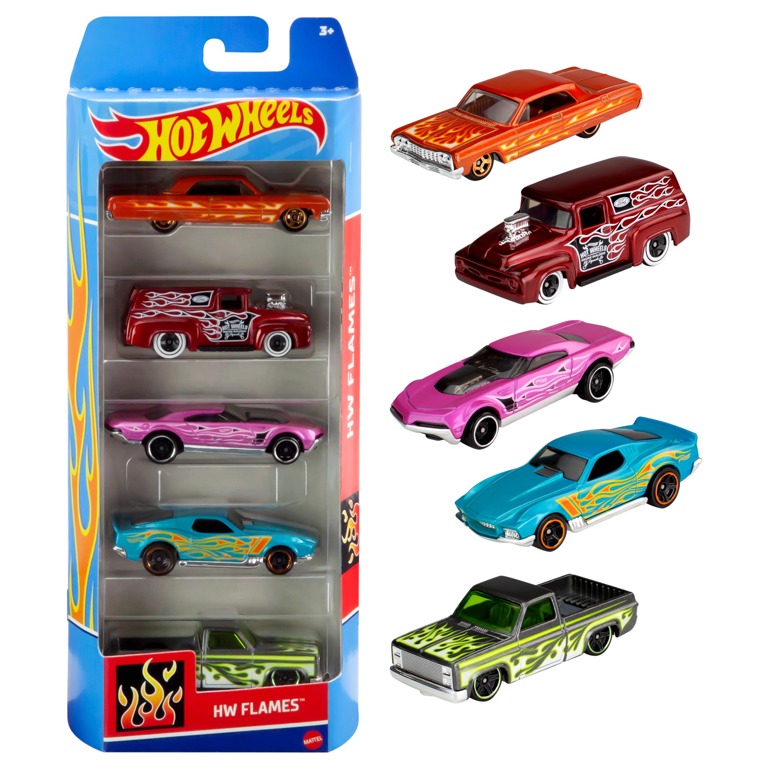 Hot Wheels 01806 5-Pack 1:64 Die-Cast Vehicles Gift Set, Vehicle
