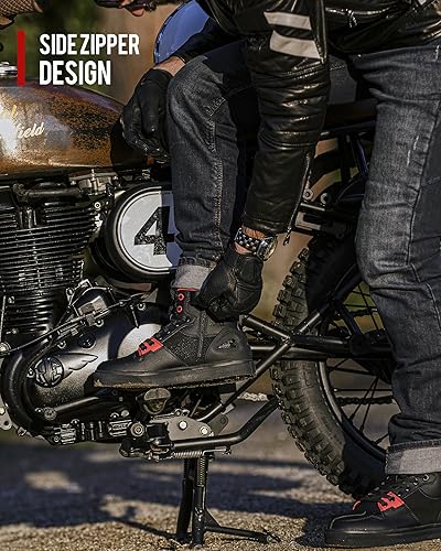 Miniatura 7 de Grapelet Zapatos de motocicleta antideslizantes para motociclismo, zapatos de equitación de calle, botas protectoras de motocross para hombres