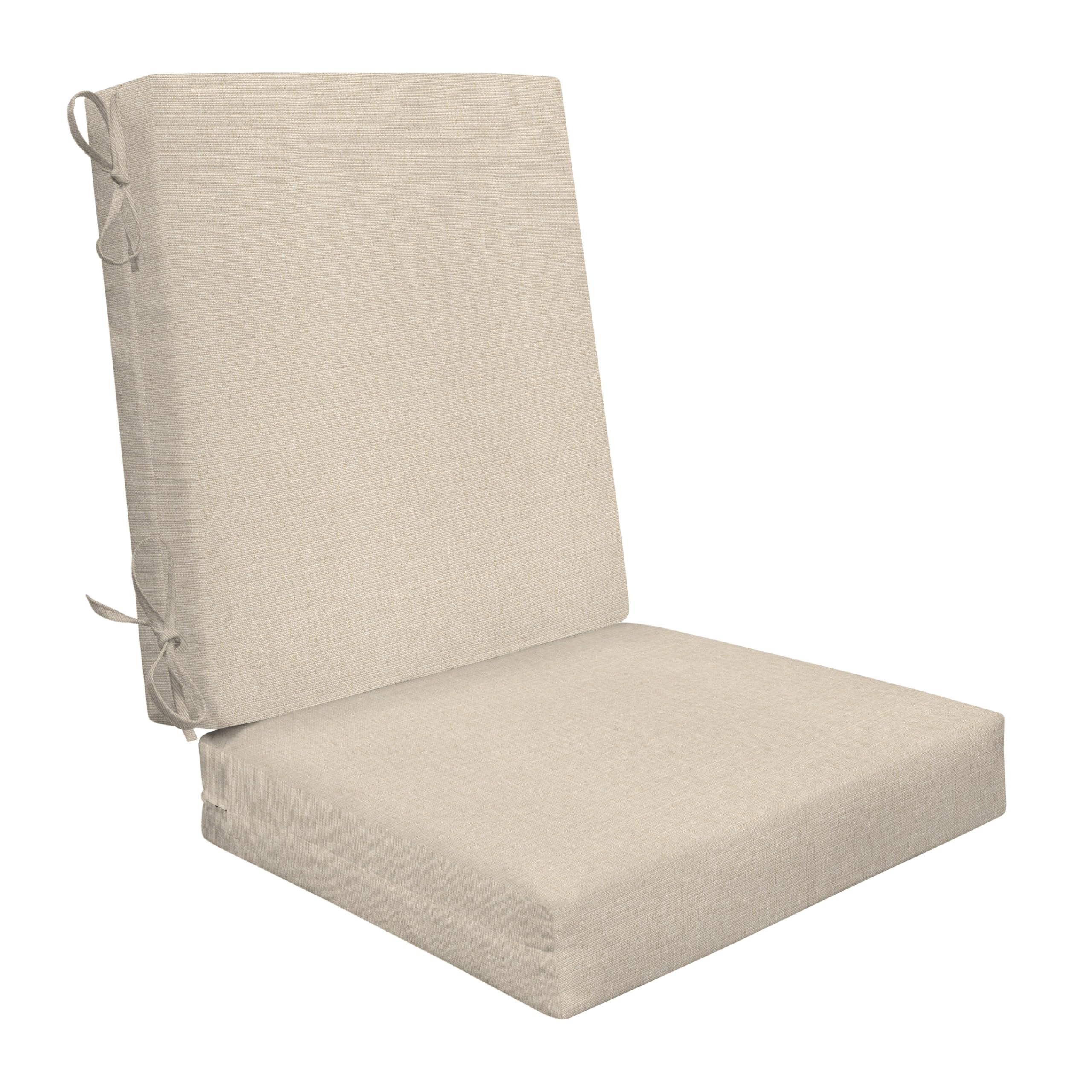 Honeycomb Outdoor Highback, 21" W x 42" L, Textured Solid Almond Outdoor Chair Cushions